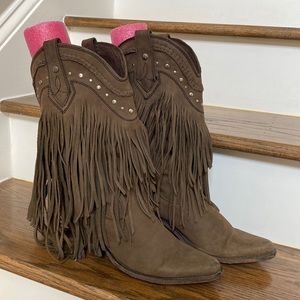 Liberty Black Vegas Fringe Boots Fagio, size 8